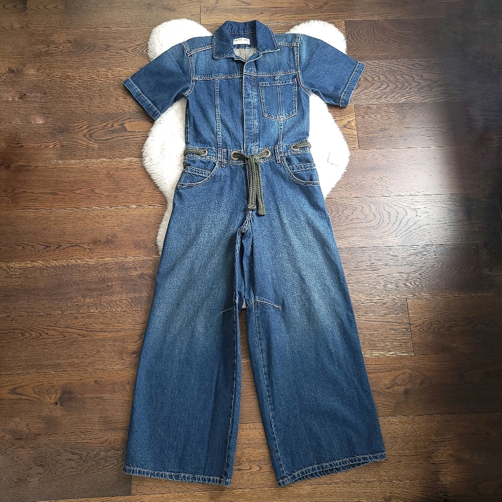 Free People Edison Wideleg Coveralls Denim Boilersuit - Picture 2 of 11